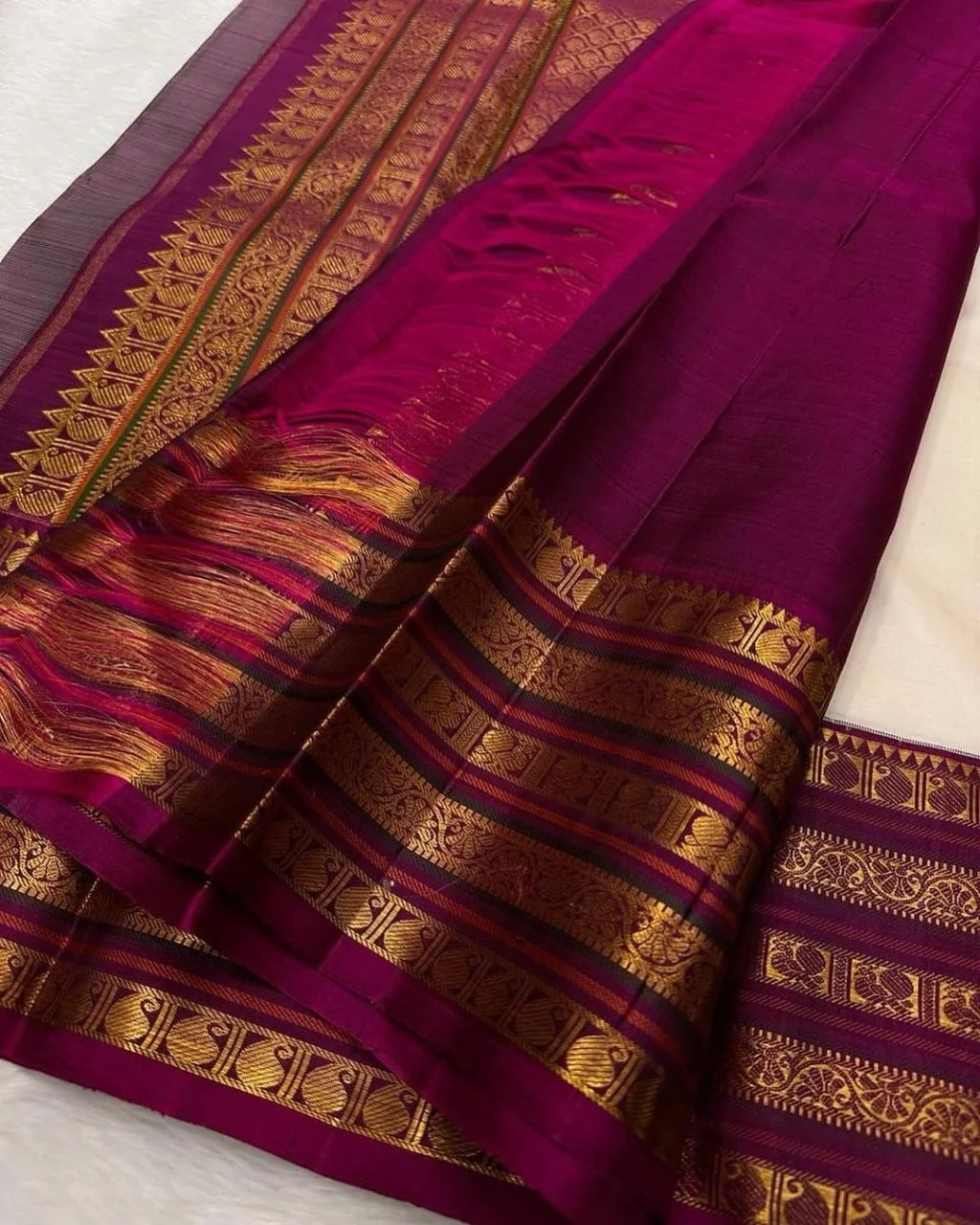White Banrasi soft silk saree